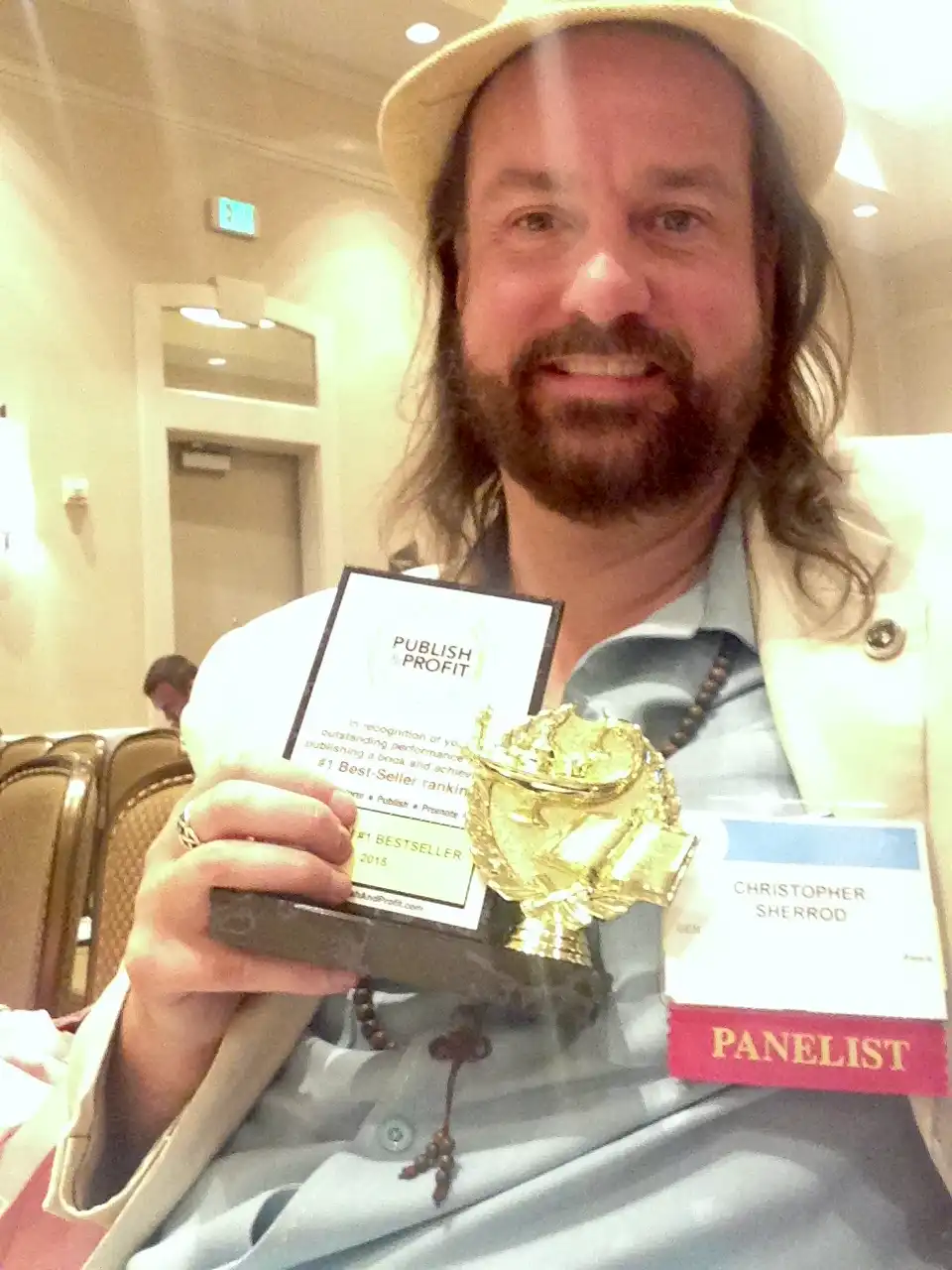Chris with publishing award